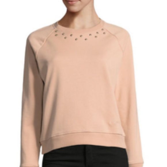 Carven - Carven Pink Studs Sweatshirt in 353 Blush - Picture 1 of 4